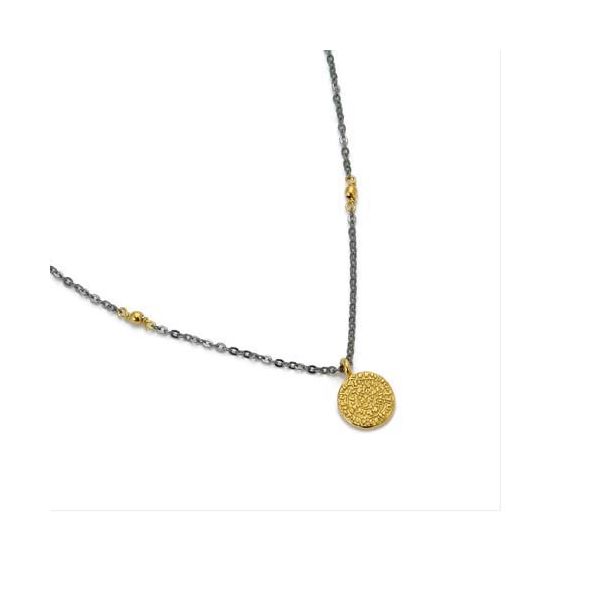 CHAIN NECKLACE FROM 925th SIGN WITH PHISTOS DISC. Folk art