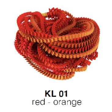 SILK NECKLACE – minimum design – RED – ORANGE Folk art