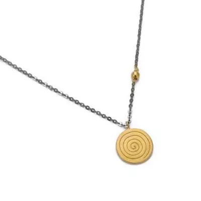 SILVER 925th CHAIN NECKLACE WITH PENDANT FOR THE ANCIENT SPIRAL. Folk art
