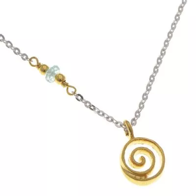 SILVER 925th CHAIN NECKLACE WITH PENDANT FOR THE ANCIENT SPIRAL. Folk art