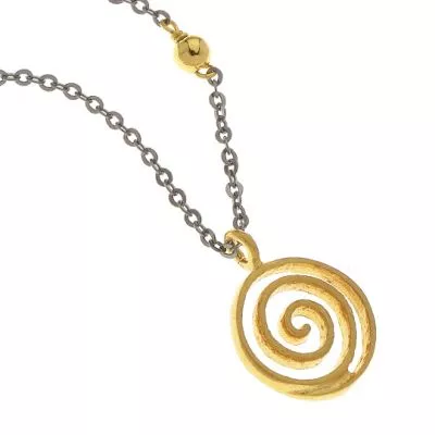 SILVER 925th CHAIN NECKLACE WITH PENDANT FOR THE ANCIENT SPIRAL. Folk art