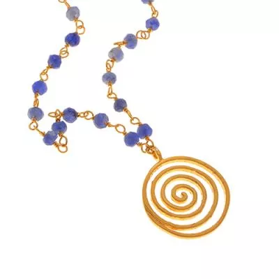 ROSE NECKLACE WITH SILVER 925th PENDANT FOR THE ANCIENT SPIRAL. Folk art